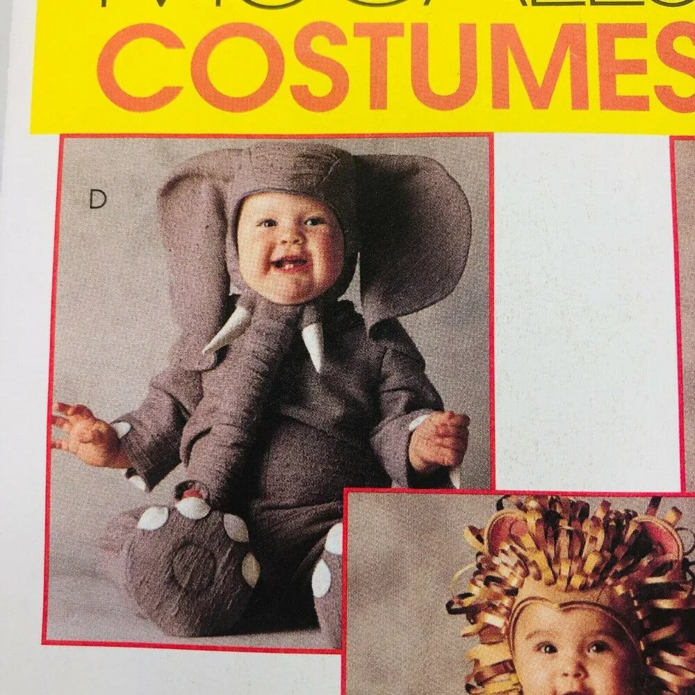 McCalls Animal Costume Sewing Pattern 8938 MP357 Size 3‎ Elephant Lion Panda